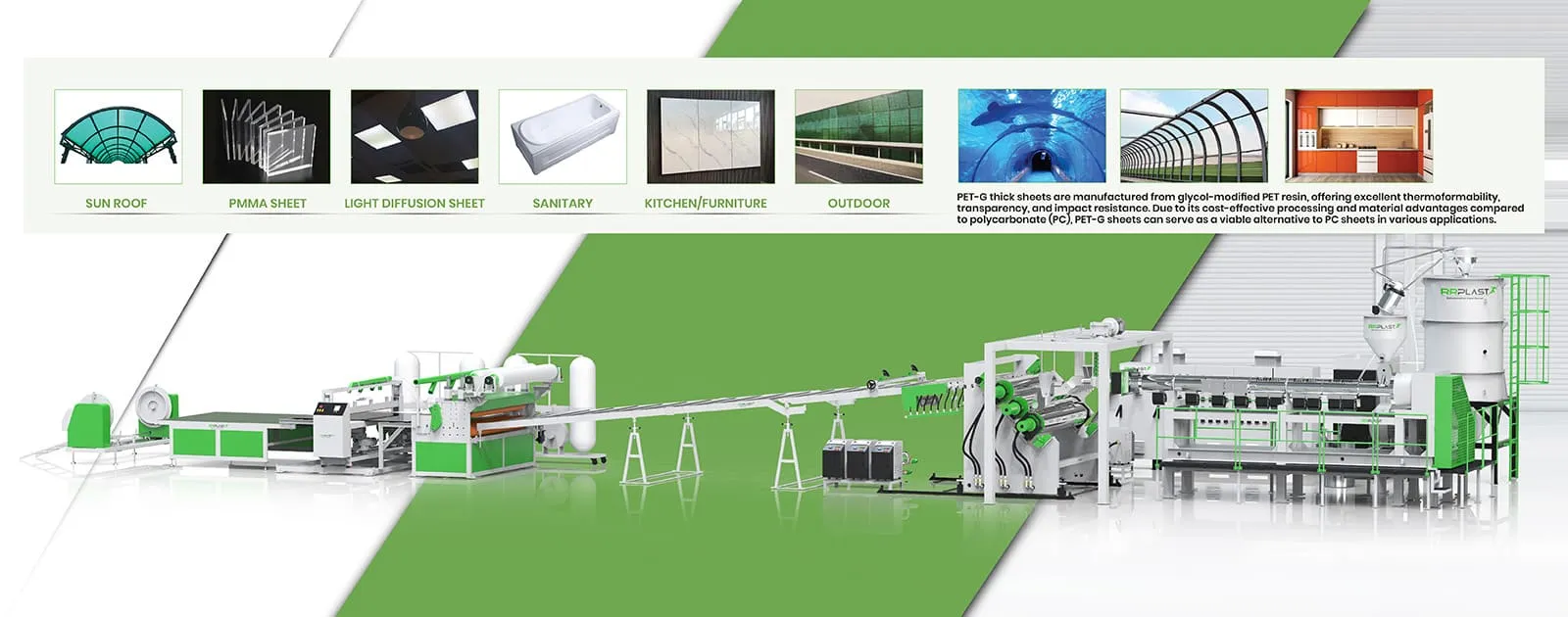 High-Performance PC, PMMA, GPPS, PET-G Sheet Extrusion