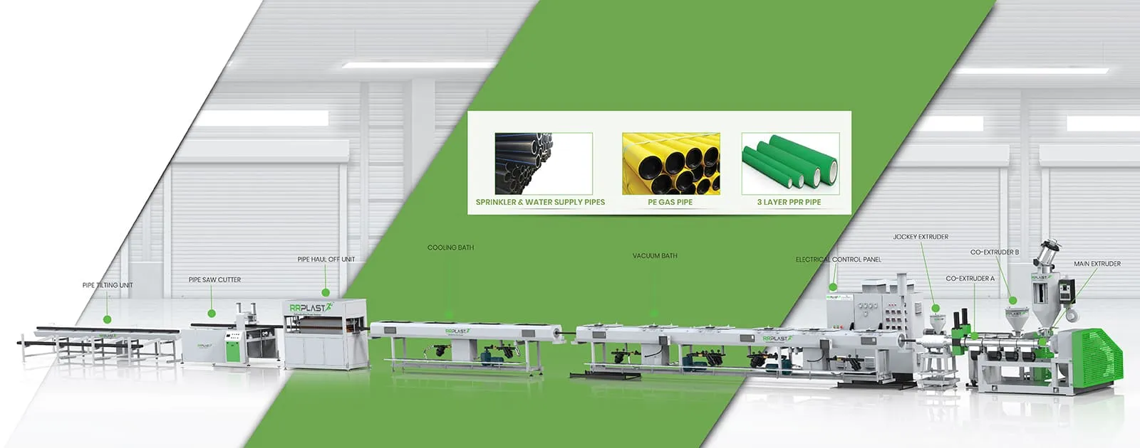 HDPE PE Water Pressure Gas PPR Pipe Extrusion Machine